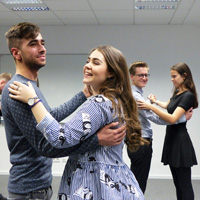 Dance lessons before the ball Practicing for the ball: Students learn classics like the Viennese Waltz