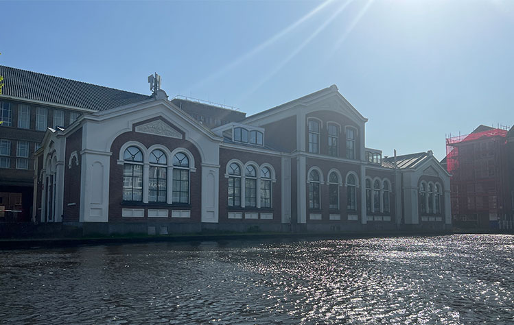 Webster University Leiden viewed from the riverboat tour.