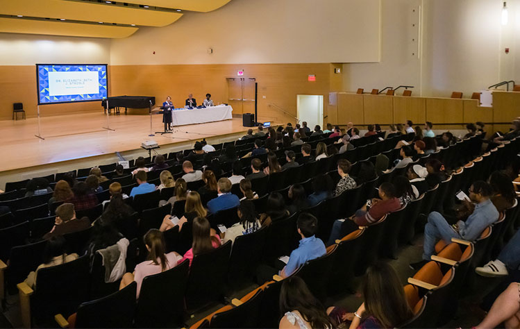 Photo taken at the Student Leadership Awards event, where the WebsterLEADS certificates were presented.