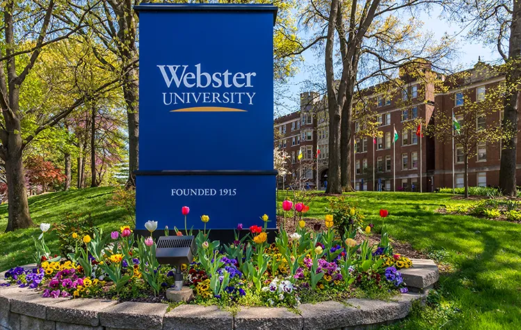 Webster University Entrance Sign